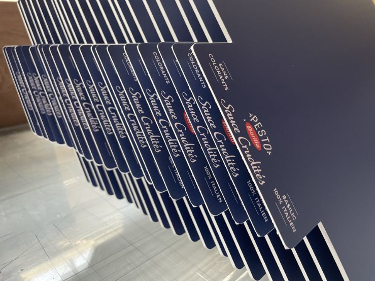 Barilla POS display in HIPS manufactured by Plastisart